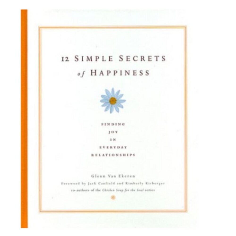 12 Simple Secrets of Happiness – White & Orange Inspirational Coffee Table Book